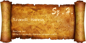 Szandi Hanna névjegykártya